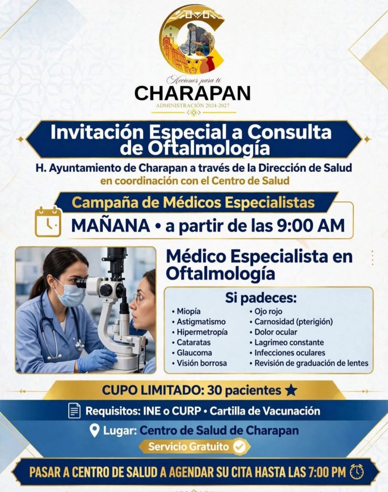 INVITACIÓN A CONSULTA DE OFTALMOLOGÍA
