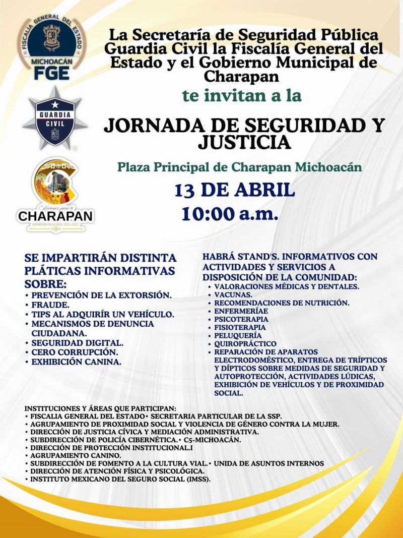 ¡CHARAPÁN SE UNE POR LA SEGURIDAD Y LA JUSTICIA!