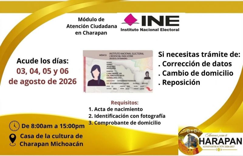 ¡Tu voz cuenta! Tramita tu Credencial para Votar en Charapan!