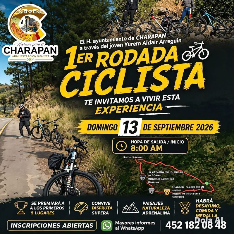 Convocatoria | Primera Rodada Ciclista Charapan 2026